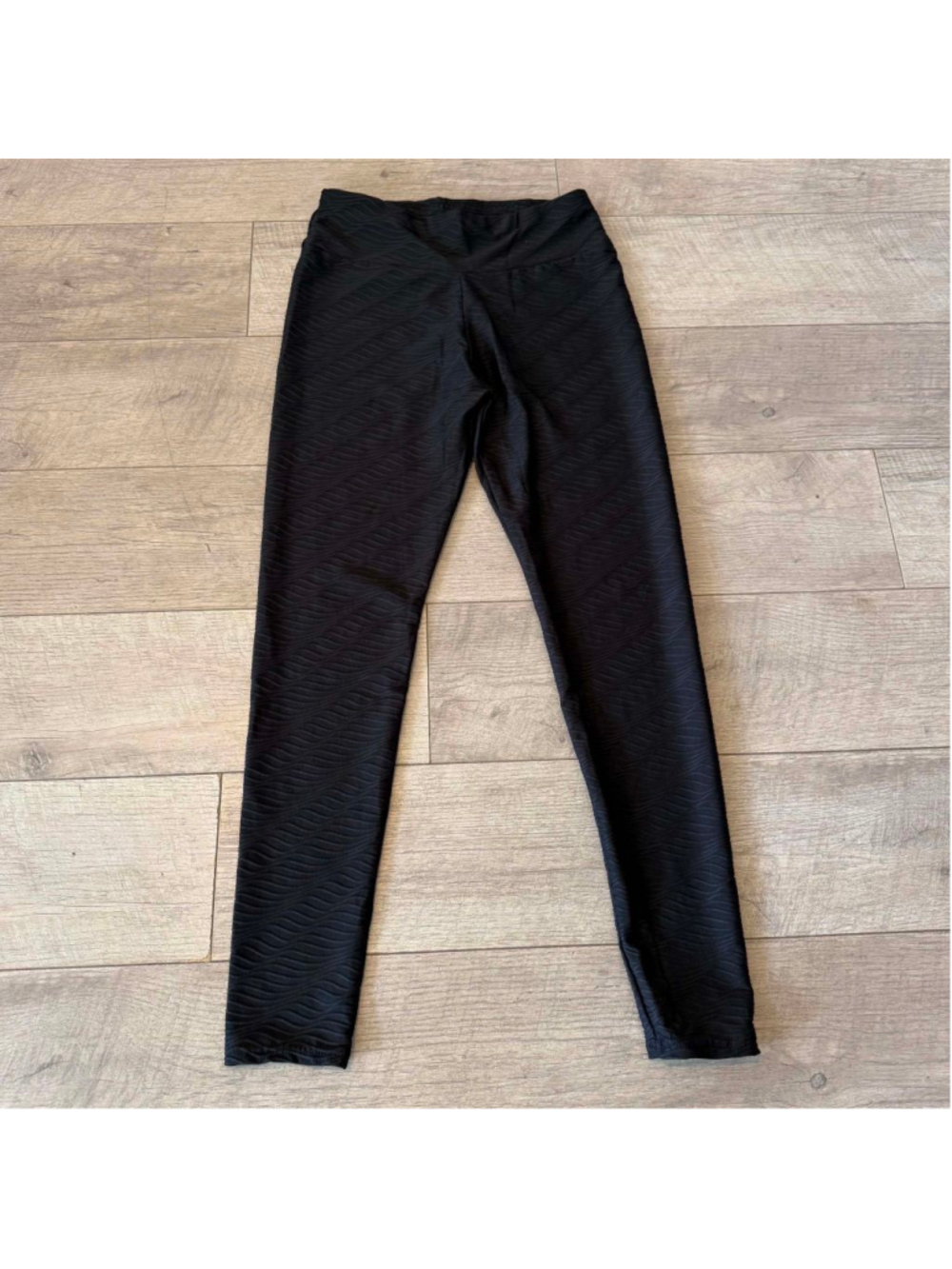Women's SY FASHION Black Textured Leggings S